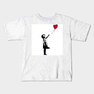 Banksy Girl with Red Heart Balloon Kids T-Shirt